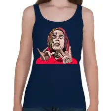 PRINTFASHION 6ix9ine Tekashi - Női atléta - Sötétkék női trikó