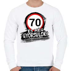 PRINTFASHION 70 és még gyorsulok - Férfi pulóver - Fehér