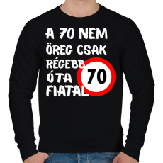 PRINTFASHION 70 éves Fehér. - Férfi pulóver - Fekete