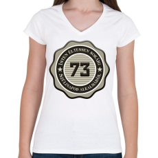 PRINTFASHION 73 - Női V-nyakú póló - Fehér