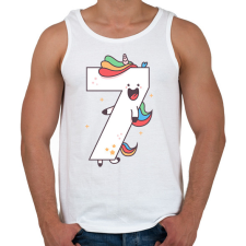 PRINTFASHION 7 éves unikornis - Férfi atléta - Fehér atléta, trikó