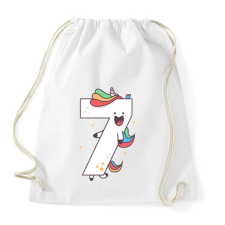 PRINTFASHION 7 éves unikornis - Sportzsák, Tornazsák - Fehér tornazsák