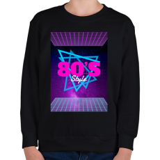 PRINTFASHION 80-as évek - Gyerek pulóver - Fekete