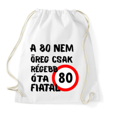 PRINTFASHION 80 éves (fekete) - Sportzsák, Tornazsák - Fehér tornazsák