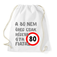 PRINTFASHION 80 éves szürke - Sportzsák, Tornazsák - Fehér tornazsák