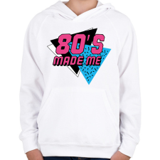 PRINTFASHION 80's made me - Gyerek kapucnis pulóver - Fehér gyerek pulóver, kardigán