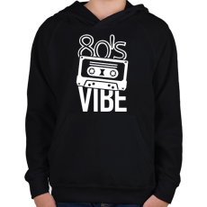 PRINTFASHION 80's vibe - Gyerek kapucnis pulóver - Fekete
