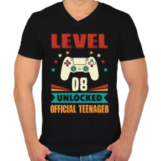 PRINTFASHION 8 éves gamer - Férfi V-nyakú póló - Fekete