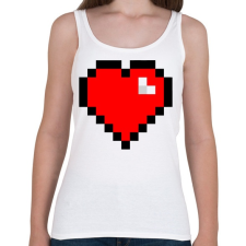 PRINTFASHION 8bit szív - Női atléta - Fehér női trikó