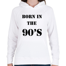 PRINTFASHION 90-ben született - Női kapucnis pulóver - Fehér női pulóver, kardigán