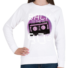 PRINTFASHION 90-es évek - Női pulóver - Fehér női pulóver, kardigán