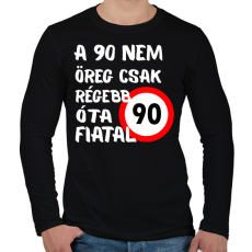 PRINTFASHION 90 éves (fehér) - Férfi hosszú ujjú póló - Fekete