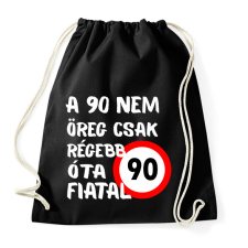 PRINTFASHION 90 éves (fehér) - Sportzsák, Tornazsák - Fekete tornazsák