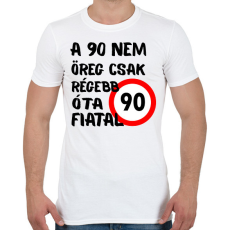 PRINTFASHION 90 éves fekete - Férfi póló - Fehér