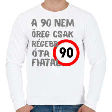 PRINTFASHION 90 éves (szürke) - Férfi pulóver - Fehér férfi pulóver, kardigán