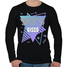 PRINTFASHION 90's disco - Férfi hosszú ujjú póló - Fekete