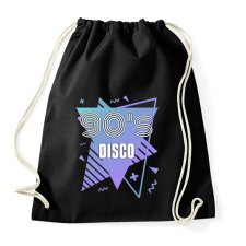 PRINTFASHION 90's disco - Sportzsák, Tornazsák - Fekete tornazsák