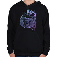 PRINTFASHION 90's - Gyerek kapucnis pulóver - Fekete gyerek pulóver, kardigán