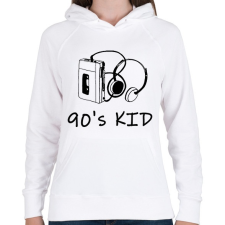 PRINTFASHION 90's kid - Női kapucnis pulóver - Fehér női pulóver, kardigán