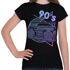 PRINTFASHION 90's - Női póló - Fekete