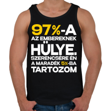 PRINTFASHION 97%-A AZ EMBEREKNEK HÜLYE - Férfi atléta - Fekete női trikó
