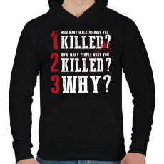 PRINTFASHION A 3 kérdés - Férfi kapucnis pulóver - Fekete