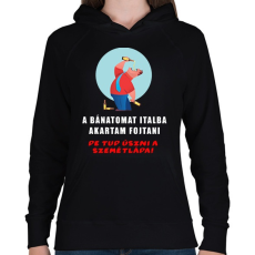 PRINTFASHION a bánatomat italba akartam fojtani - Női kapucnis pulóver - Fekete