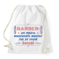 PRINTFASHION A barber sose beszél - Sportzsák, Tornazsák - Fehér tornazsák