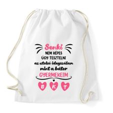PRINTFASHION A bátor gyerekeim - Kezdőbetűkkel - Sportzsák, Tornazsák - Fehér tornazsák