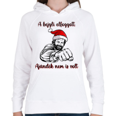 PRINTFASHION A bejgli elfogyott, ajándék nem is volt Bud Spencer - Női kapucnis pulóver - Fehér