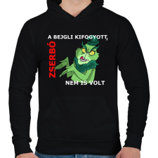 PRINTFASHION A bejgli kifogyott, zserbó nem is volt - Férfi kapucnis pulóver - Fekete férfi pulóver, kardigán