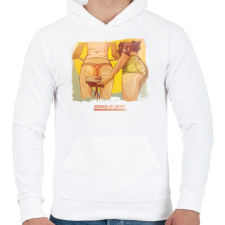 PRINTFASHION A biciklizés szexi - Férfi kapucnis pulóver - Fehér férfi pulóver, kardigán