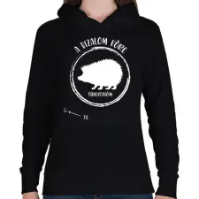 PRINTFASHION A bizalom köre - Sündisznóm (fehér) - Női kapucnis pulóver - Fekete női pulóver, kardigán