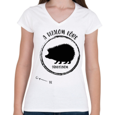 PRINTFASHION A bizalom köre - Sündisznóm (fekete) - Női V-nyakú póló - Fehér női póló