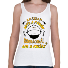 PRINTFASHION A bográcsnál apa a király - Női atléta - Fehér