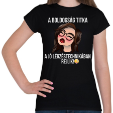 PRINTFASHION a boldogság titka  - Női póló - Fekete női póló
