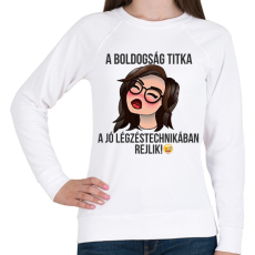 PRINTFASHION a boldogság titka - Női pulóver - Fehér
