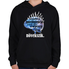 PRINTFASHION a bolygó és az intelligencia - Gyerek kapucnis pulóver - Fekete