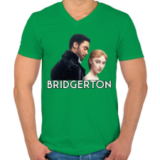 PRINTFASHION A Bridgerton család - Férfi V-nyakú póló - Zöld férfi póló