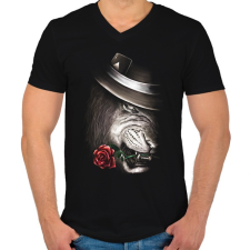 PRINTFASHION A bűvész - Férfi V-nyakú póló - Fekete férfi póló