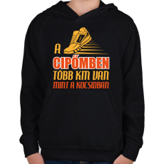 PRINTFASHION A cipőmben - Gyerek kapucnis pulóver - Fekete