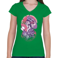 PRINTFASHION A csábítás művészete - Női V-nyakú póló - Zöld