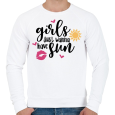 PRINTFASHION A csajok napsütésre vágynak - Férfi pulóver - Fehér