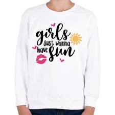 PRINTFASHION A csajok napsütésre vágynak - Gyerek pulóver - Fehér gyerek pulóver, kardigán