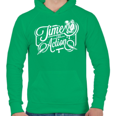 PRINTFASHION A cselekvés ideje! - Férfi kapucnis pulóver - Zöld
