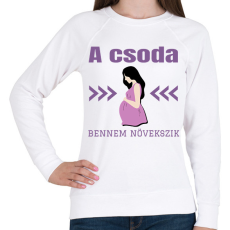 PRINTFASHION A csoda bennem növekszik - Női pulóver - Fehér