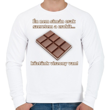 PRINTFASHION A csoki és én... - Férfi pulóver - Fehér férfi pulóver, kardigán