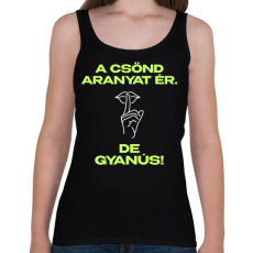 PRINTFASHION A csönd aranyat ér - Női atléta - Fekete