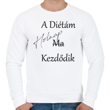 PRINTFASHION A diéta holnap kezdődik - Férfi pulóver - Fehér férfi pulóver, kardigán