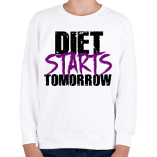 PRINTFASHION A diéta holnaptól kezdődik - Gyerek pulóver - Fehér gyerek pulóver, kardigán